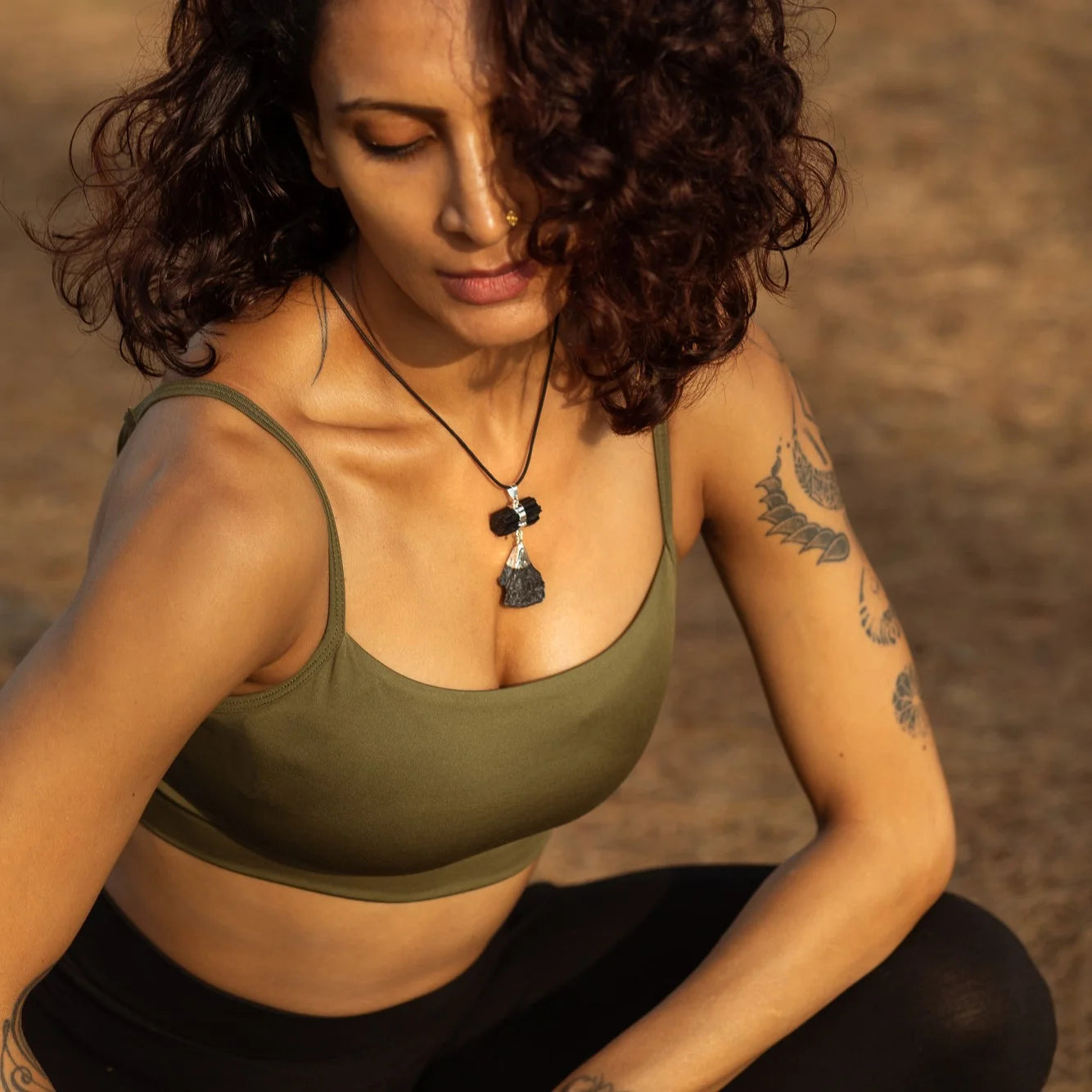 Ayana Black Tourmaline & Kyanite Healing Crystal Necklace
