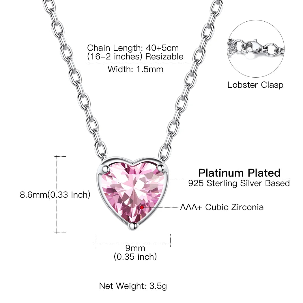 Forever Shine™ Sterling Silver Birthstone Heart Necklace