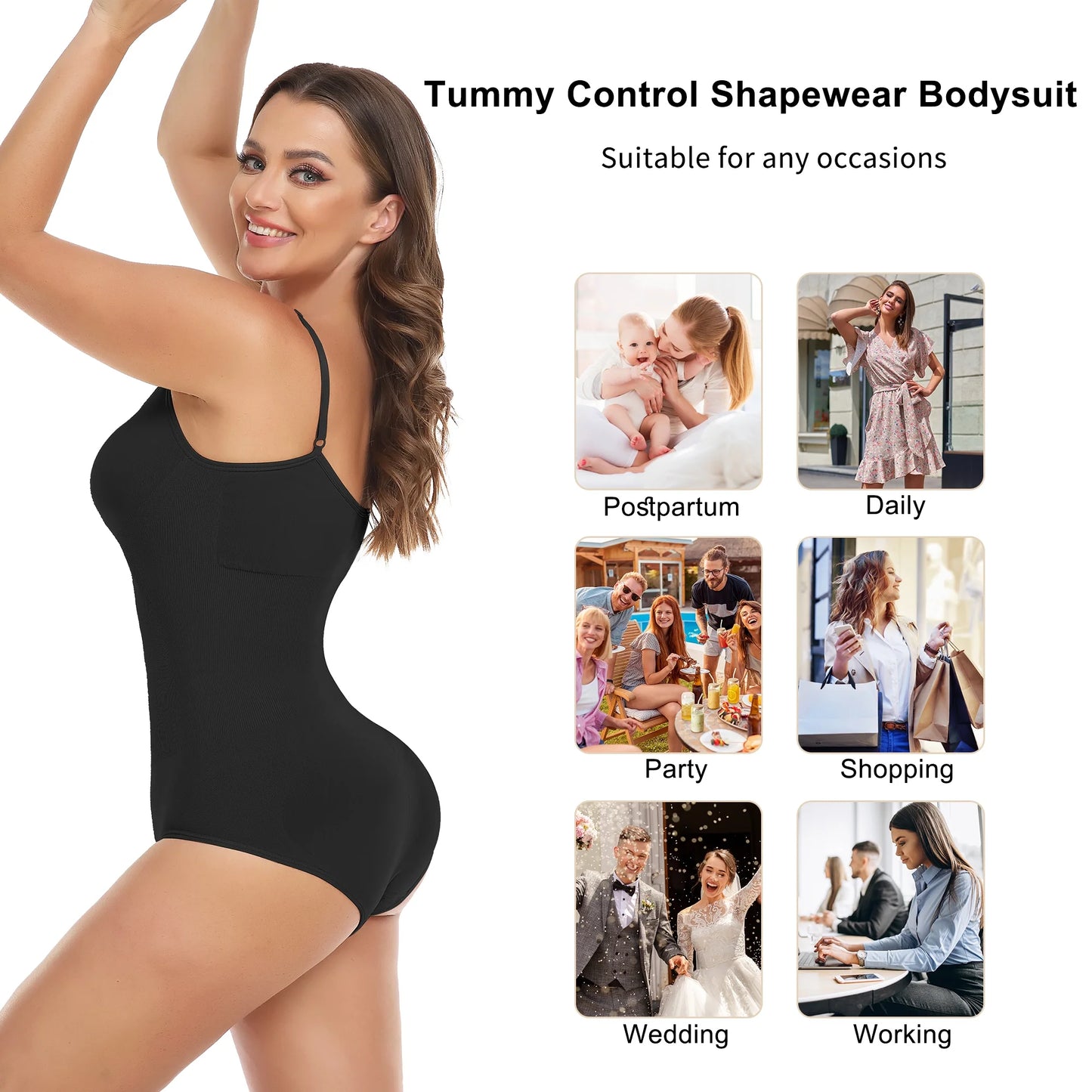 KIWI RATA Women’s Seamless Shapewear Bodysuit