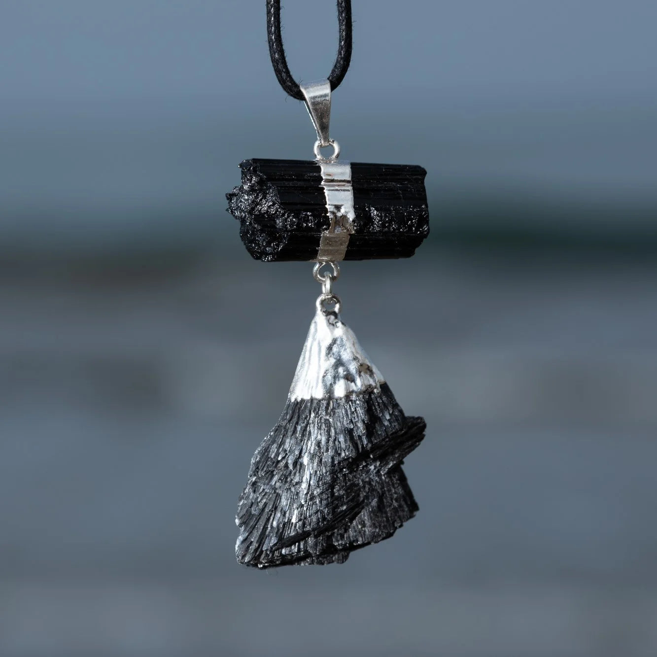 Ayana Black Tourmaline & Kyanite Healing Crystal Necklace