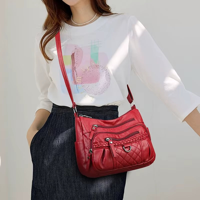 Stylish PU Woven Crossbody Bag