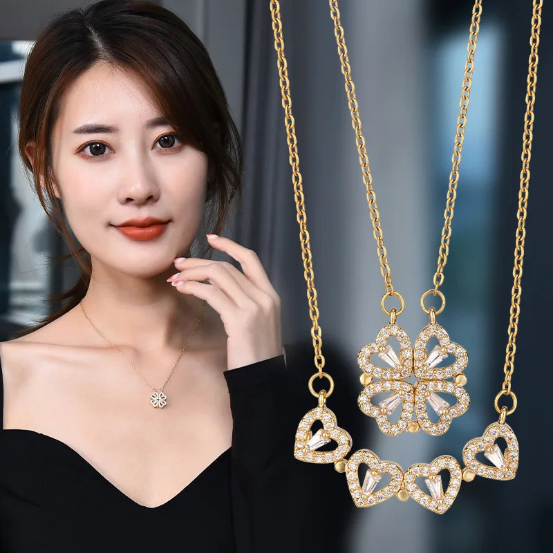 Lucky Clover™ Four-Leaf Clover Heart Necklace