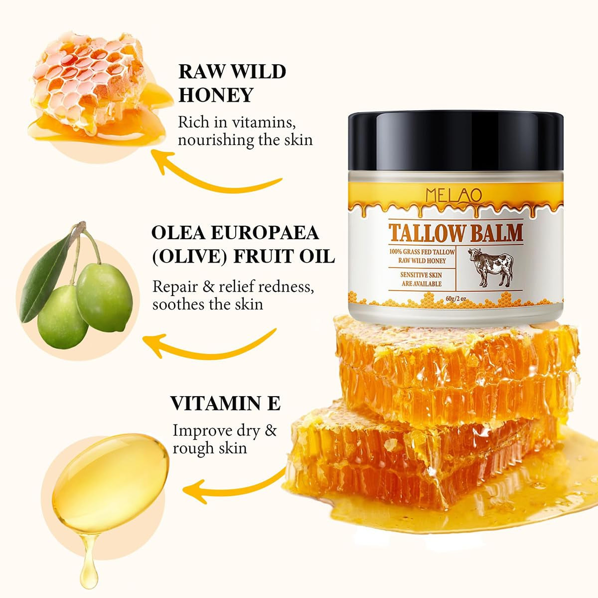 The PureGlow Tallow Honey Balm