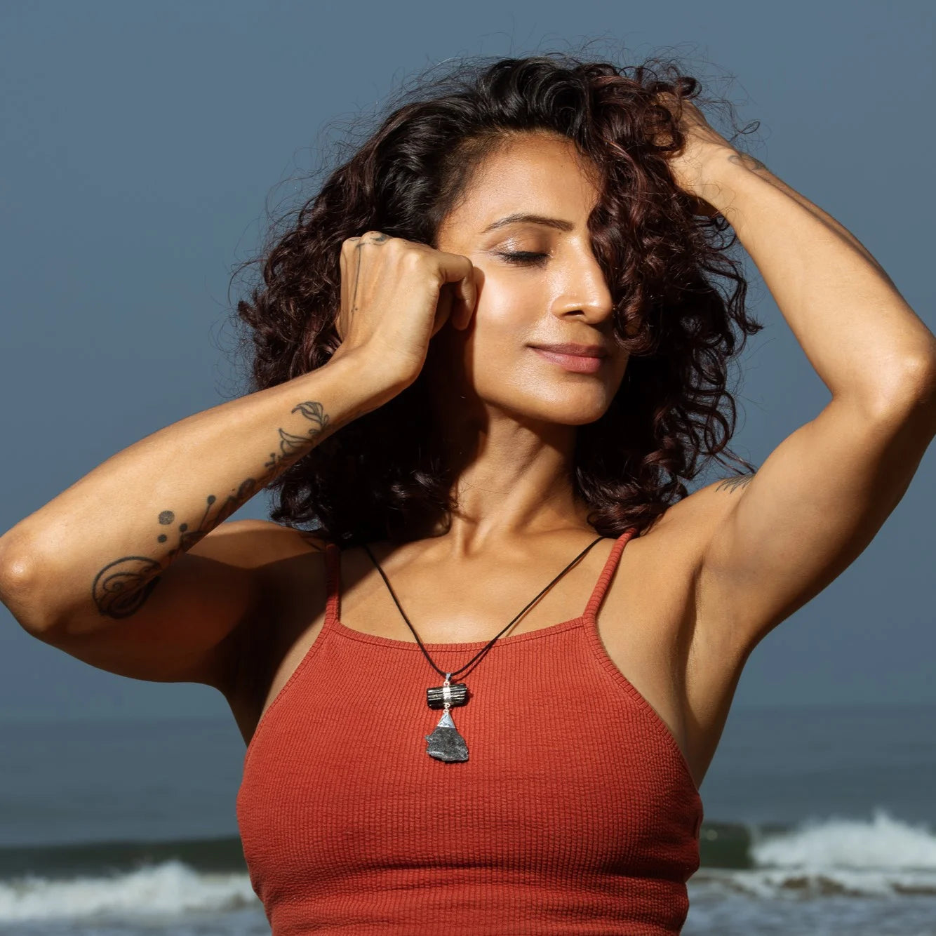 Ayana Black Tourmaline & Kyanite Healing Crystal Necklace