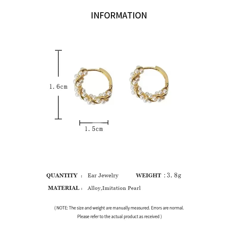 Éclat™ French Imitation Pearl Circle Hoop Earrings