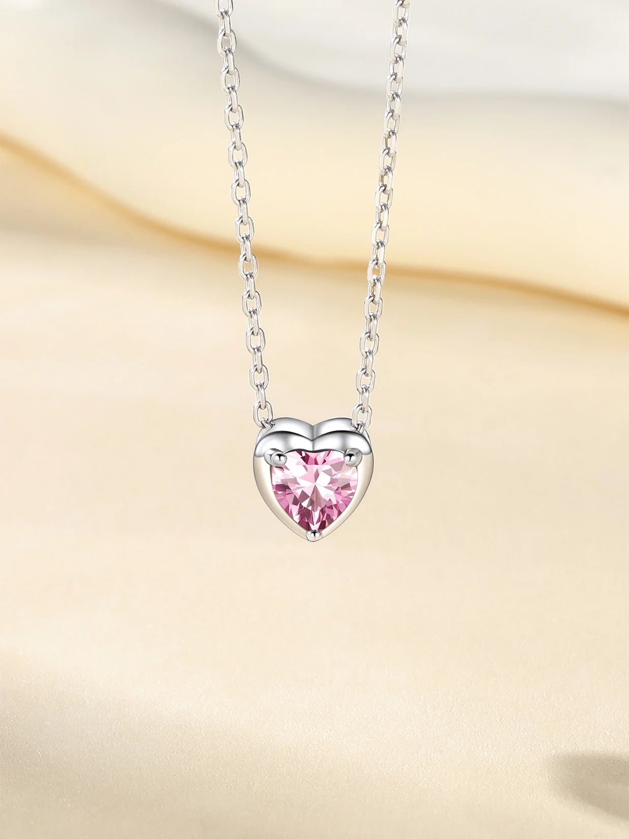 Forever Shine™ Sterling Silver Birthstone Heart Necklace