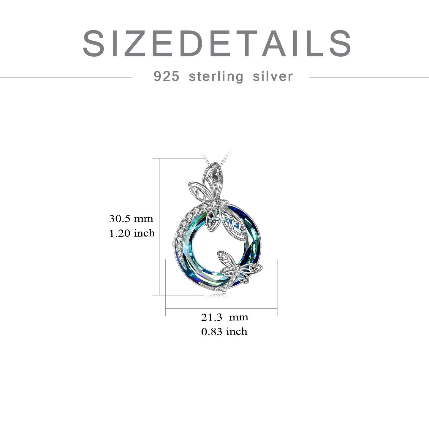 Ayana Dragonfly Blue Crystal Necklace