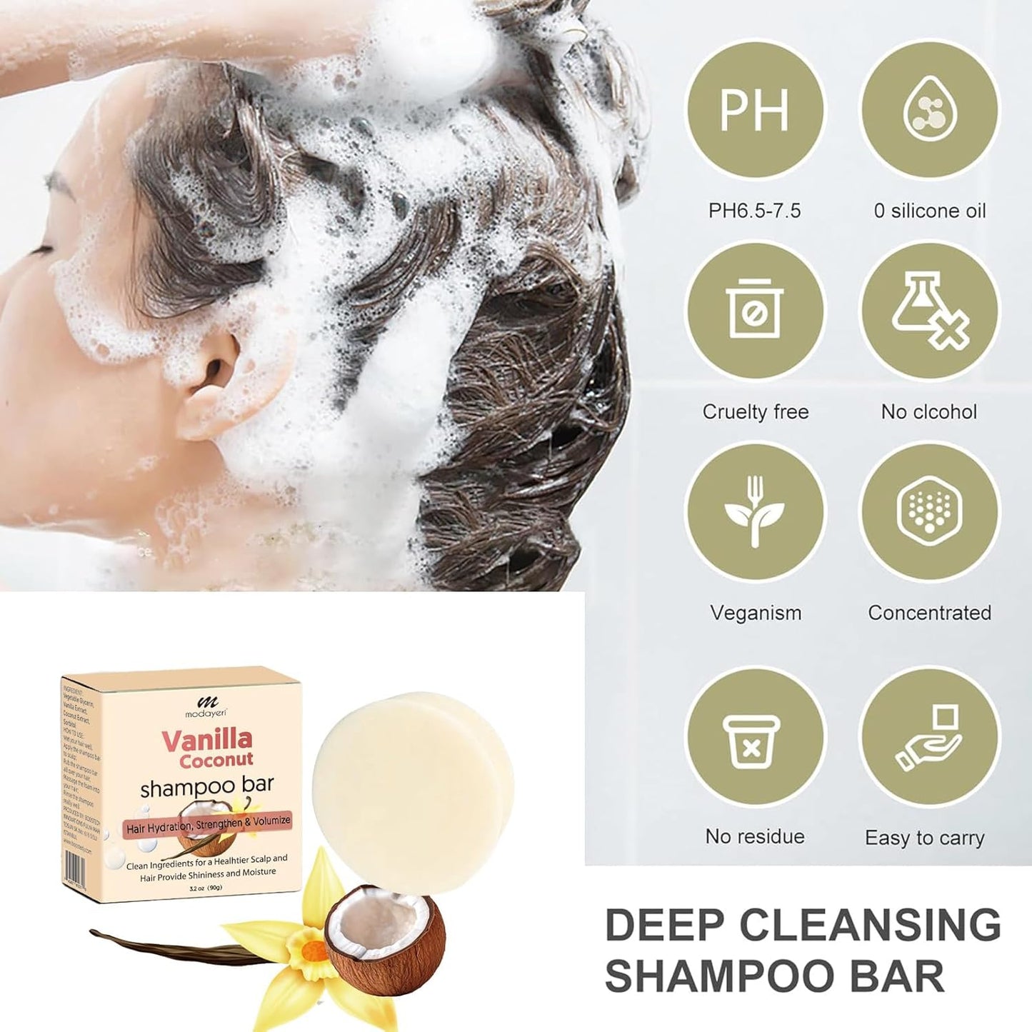 Tropical Bliss Vanilla Coconut Shampoo Bar