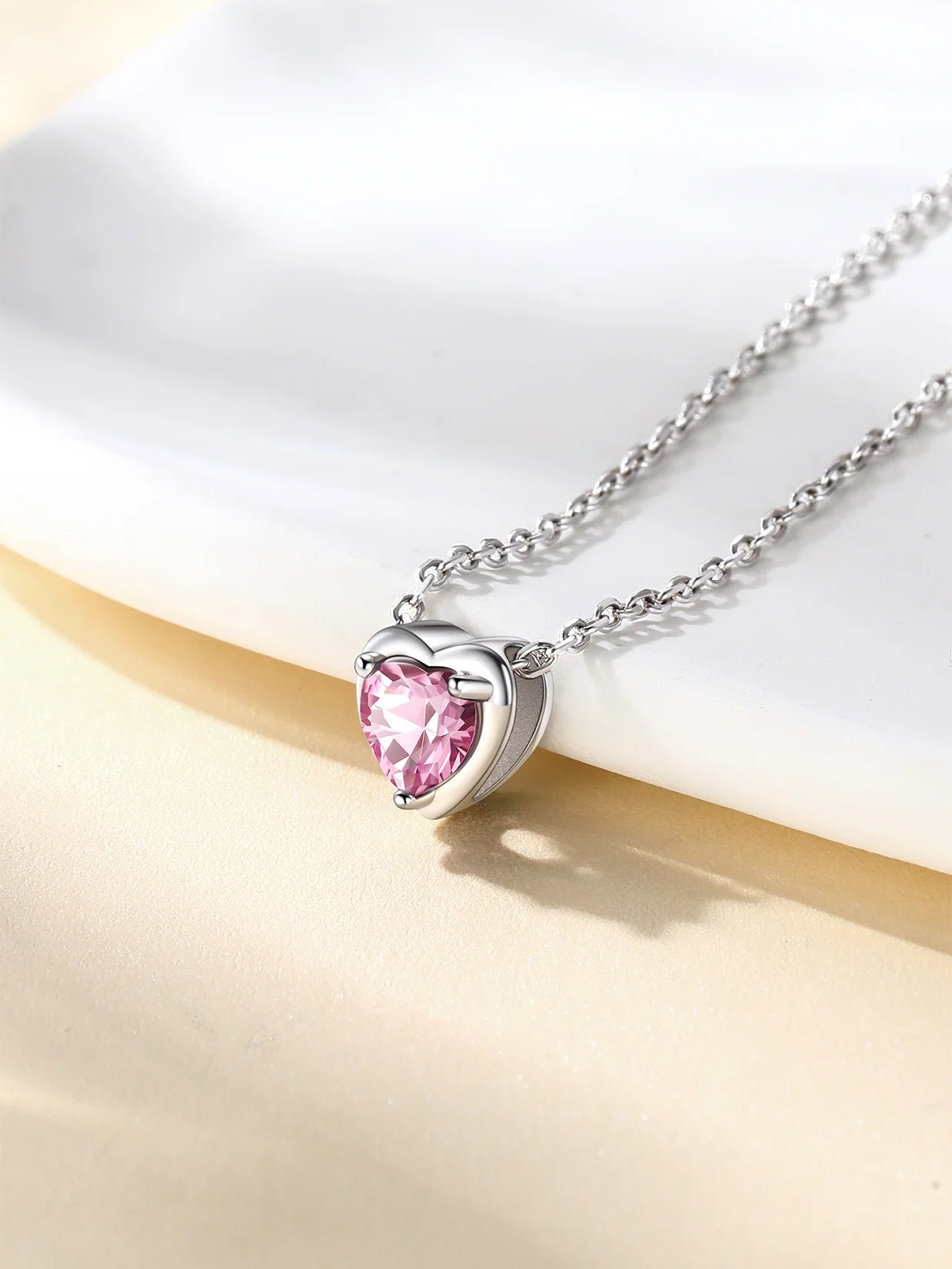 Forever Shine™ Sterling Silver Birthstone Heart Necklace