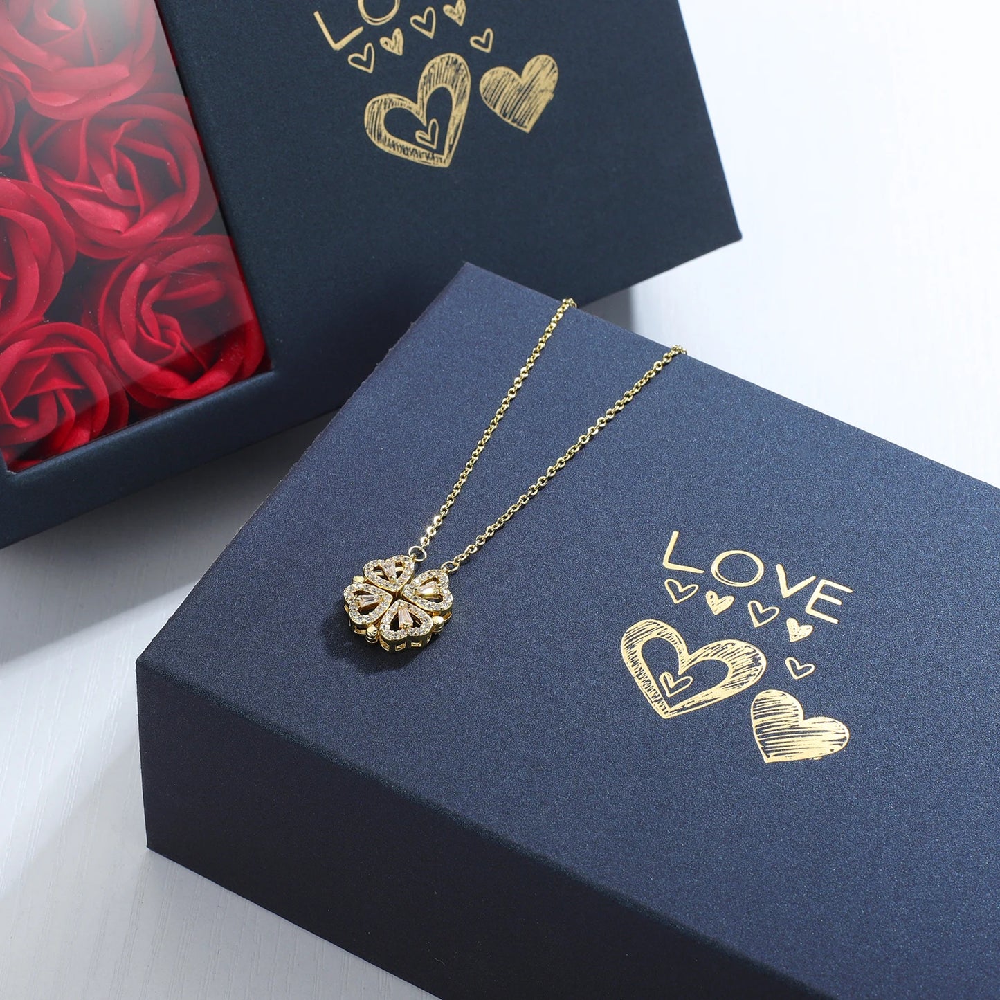 Lucky Clover™ Four-Leaf Clover Heart Necklace