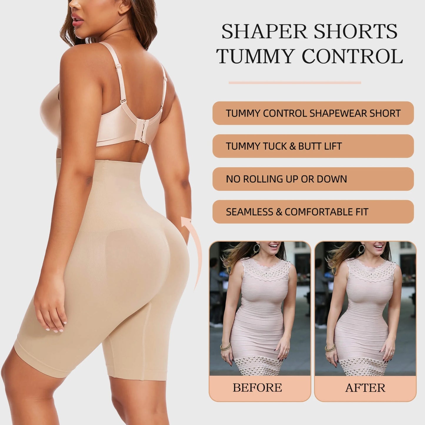 VASLANDA High Waisted Shaper Shorts