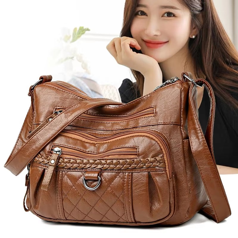 Stylish PU Woven Crossbody Bag