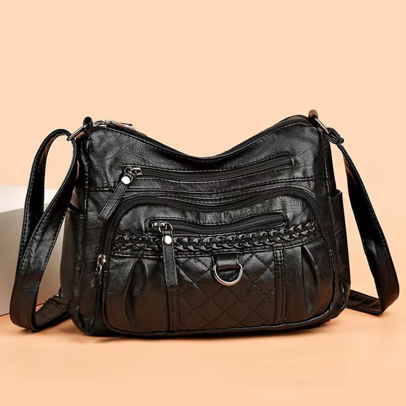 Stylish PU Woven Crossbody Bag