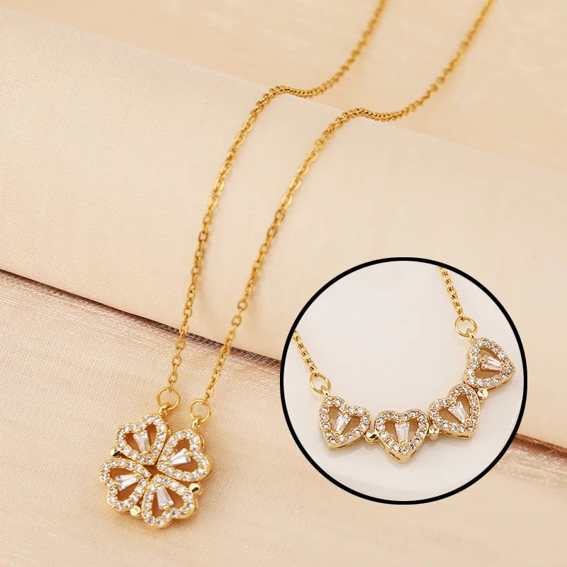 Lucky Clover™ Four-Leaf Clover Heart Necklace