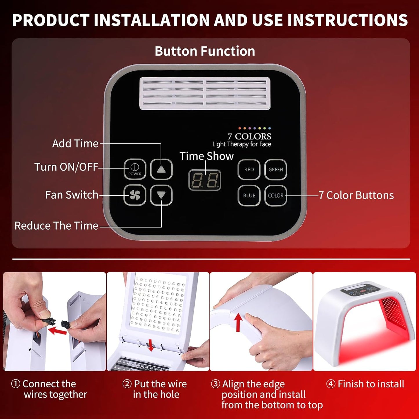 7-Color LED Red Light Therapy Mask