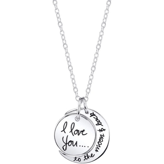 Women'S Sterling Silver "I Love You to the Moon & Back" Pendant Necklace