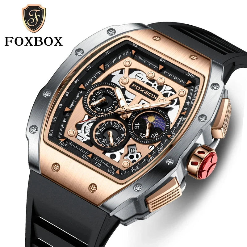 Relogio Masculino LIGE Men Watch Foxbox Brand Luxury Waterproof Quartz Wristwatch for Men Date Sport Silicone Clock Male Watches