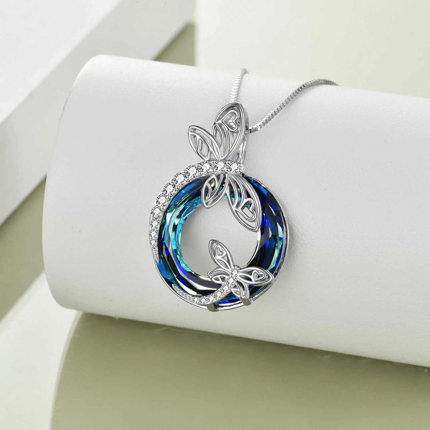 Ayana Dragonfly Blue Crystal Necklace