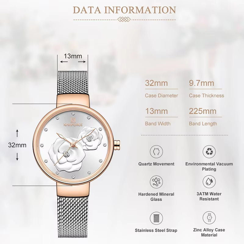 NAVIFORCE Elegance Rose Gold Women’s Watch