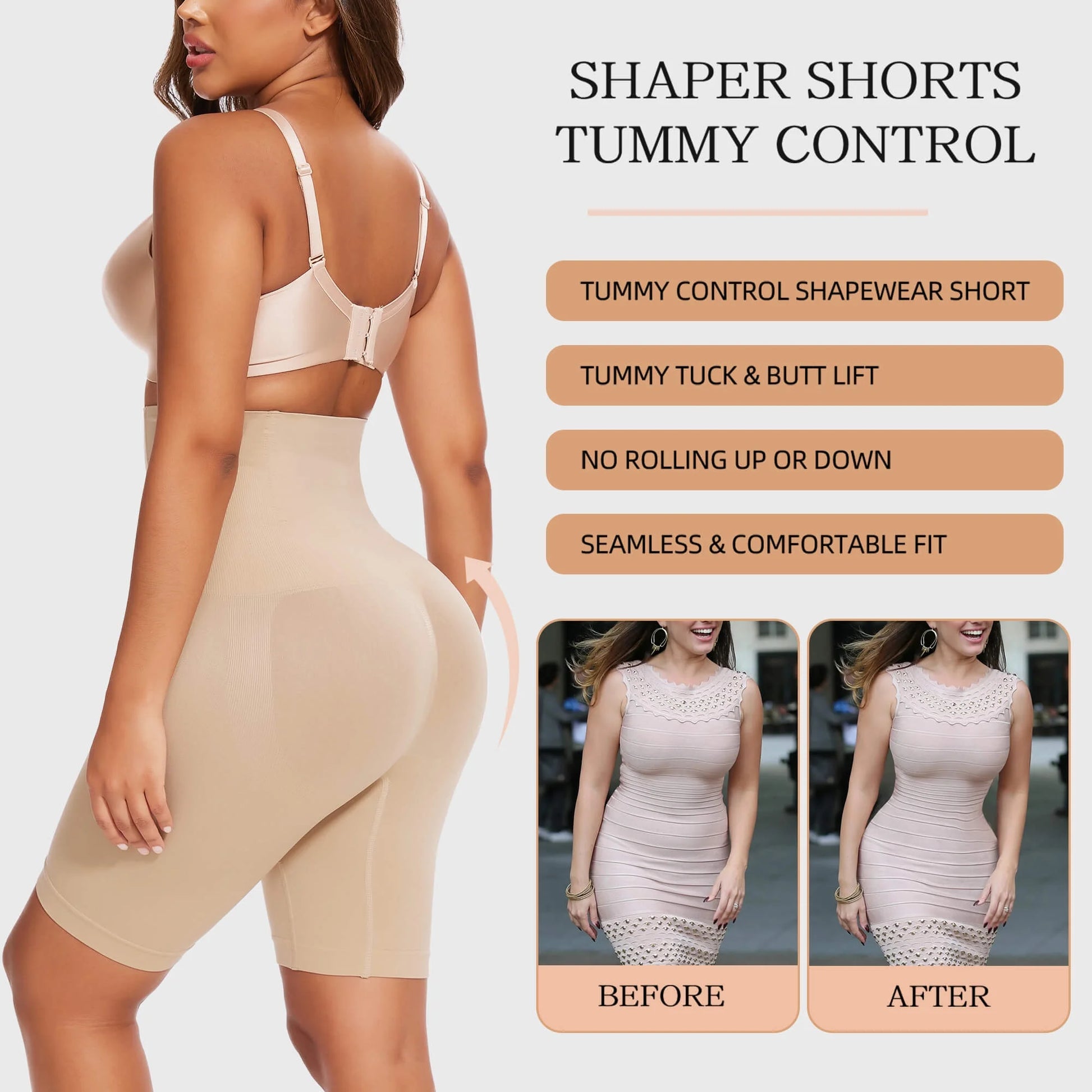 VASLANDA High Waisted Shaper Shorts