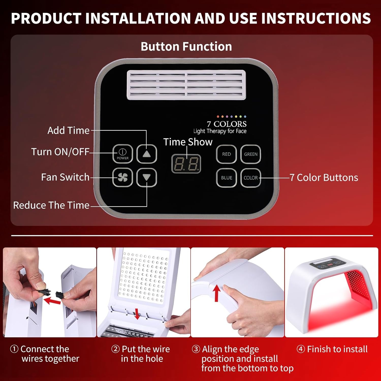 7-Color LED Red Light Therapy Mask
